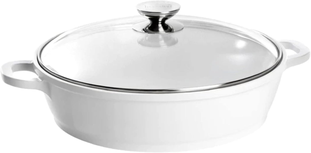 Berndes 032169 Vario Click Induction White Schmorkasserolle mit Glasdeckel 32 cm