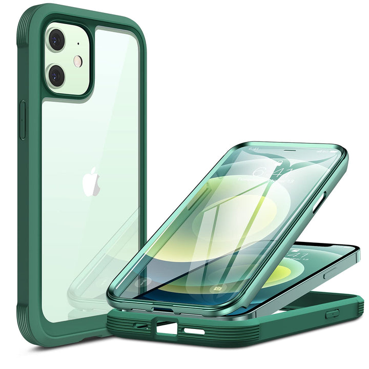 Miracase 360 Grad Hülle Kompatibel mit iPhone 12/12 Pro (6.1 Zoll), Ganzkörper Schutzhülle mit einge