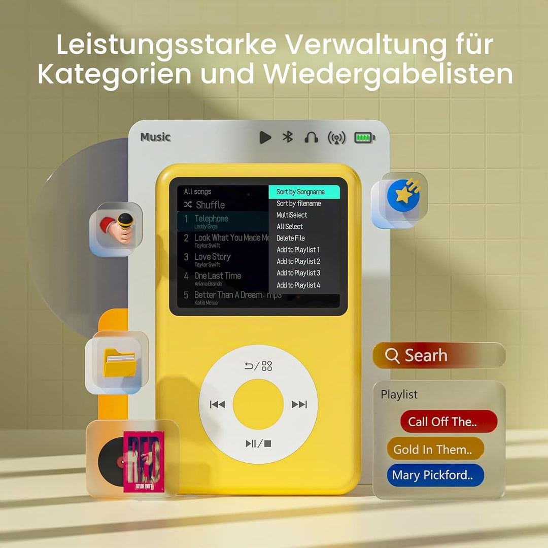 Innioasis Y1 Kinder MP3 Player - Zeitlose Klasse: 128 GB, Bluetooth, Video-Player, Hörbücher, FM-Rad