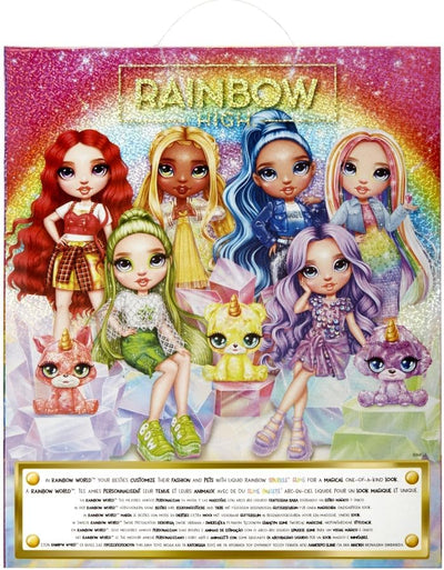 Rainbow High Modepuppe mit Schleim & Haustier - Violet (Lila) - 28 cm Schimmernde Puppe mit Glitzers