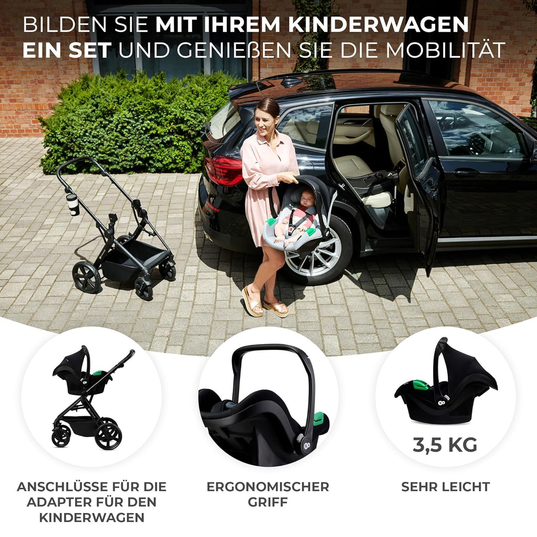 Kinderkraft NEWLY Kinderwagen 4 in 1, Komplettset bis 22 kg, Leicht Kombikinderwagen mit Babyschale