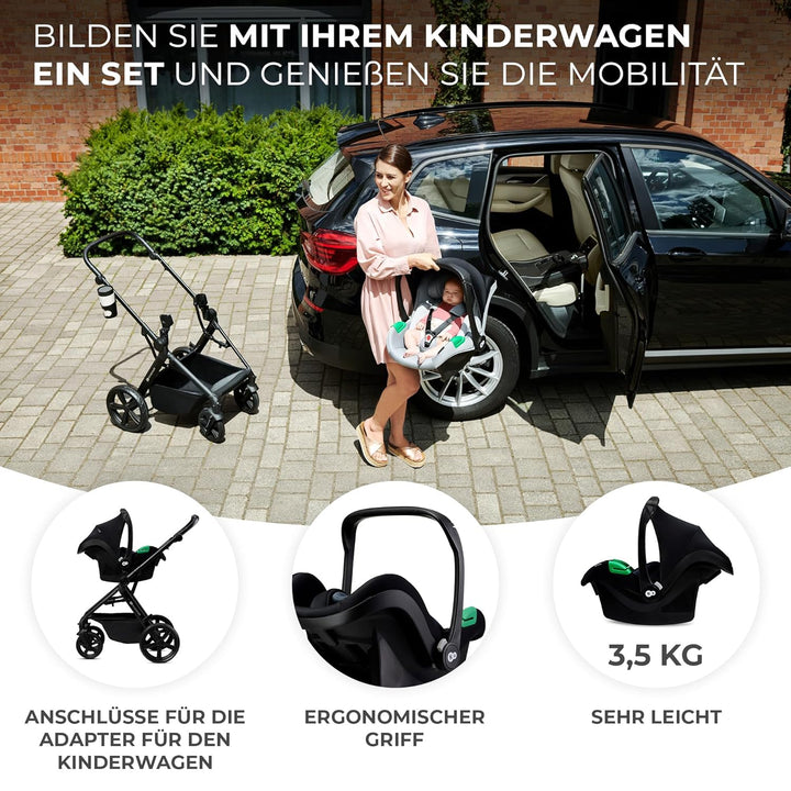 Kinderkraft NEWLY Kinderwagen 4 in 1, Komplettset bis 22 kg, Leicht Kombikinderwagen mit Babyschale