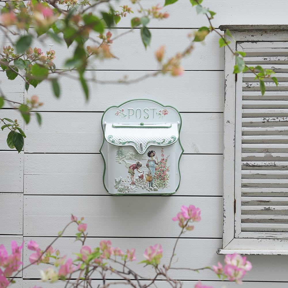 Briefkasten Vintage Shabby Briefkasten Anthrazit Retro Postkasten Landhausstil Metall Wandbriefkaste