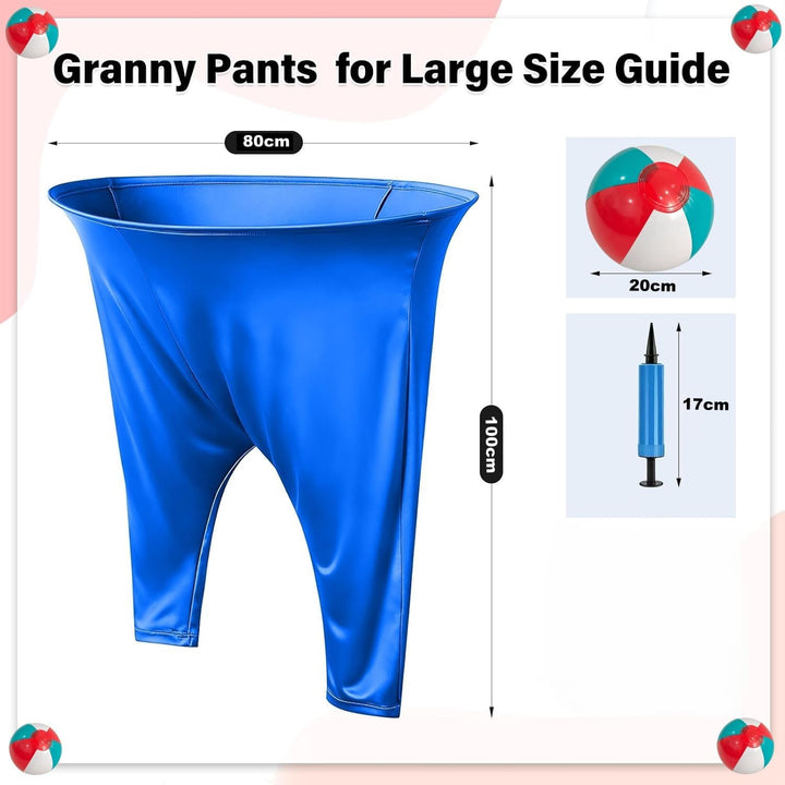 Oma-Hosen-Spiele für draussen,Granny Pants Wurfspiel, mit 4 × Hüpfbällen und 1 × Ballonpumpe, Jumbo-