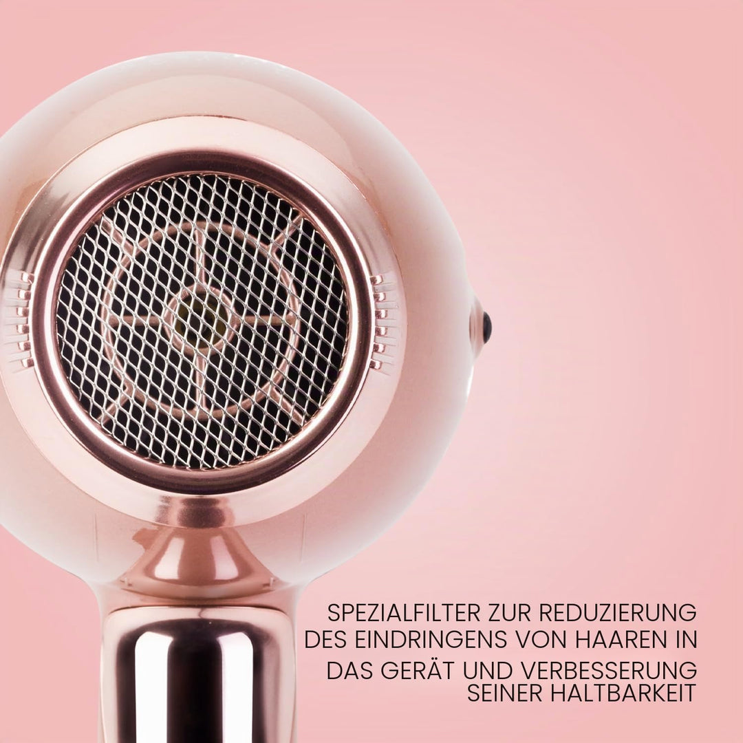 elchim 3900 Healthy Ionic Venetian Rosegold Schuko-Steckdose mit Baumwollbeutel – professioneller Ha