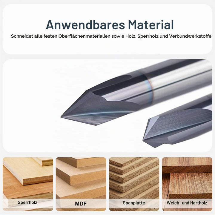 SpeTool Gravierfräser Fasenfräser 6mm Schaft 60 Grad und 90 Grad V Nutfräser VHM 3 Flöten Graviersti