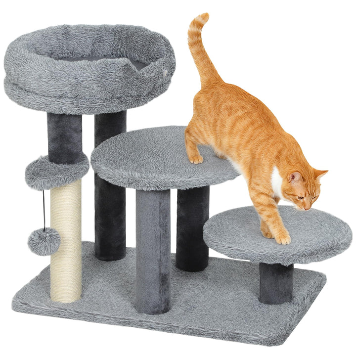 PawHut Katzentreppe 3-stufige Haustiertreppe mit Bett Ball Hundetreppe Tiertreppe für Katzen bis 5 k