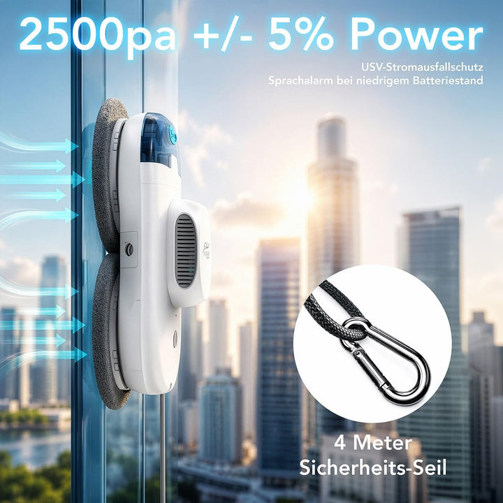 Sichler Haushaltsgeräte Fensterputzer: Fensterputzroboter, Dual-Sprüh-Funktion, Sensoren, Fernbedien