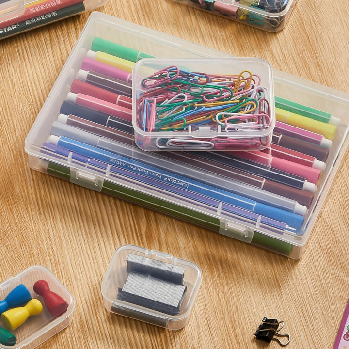36 Stück gemischte Grössen rechteckige leere Mini-Organizer-Aufbewahrungsbox-Behälter mit Klappdecke