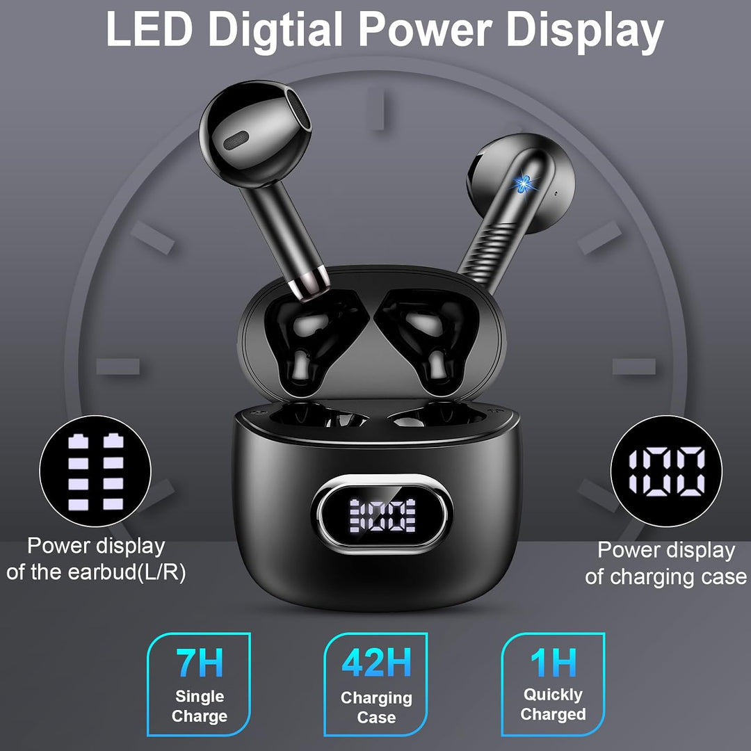 Bluetooth Kopfhörer, In Ear Kopfhörer Kabellos Bluetooth 5.4, Tiefer Bass 6D-Stereo Ear Buds, 50 Std