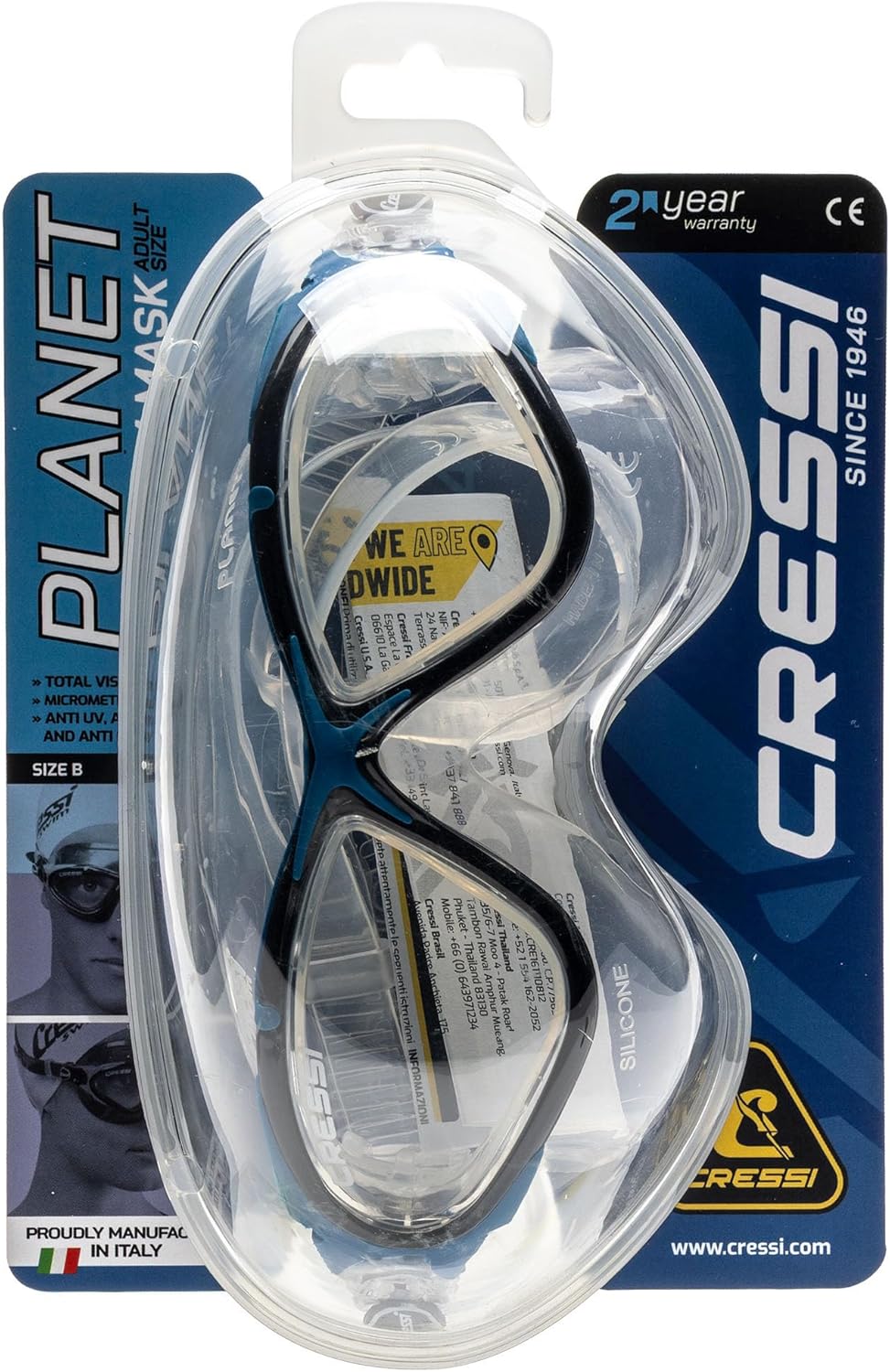 Cressi Planet Goggles - Premium Schwimmbrille für Schwimmen, Pool, Triathlon und alle Wassersportart