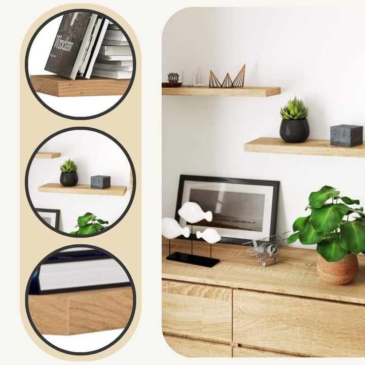 AKORD Wandregal PS-3 60 cm | Bücherregal Spielzeug Blumen Dekorationen | für Wohnzimmer Schlafzimmer