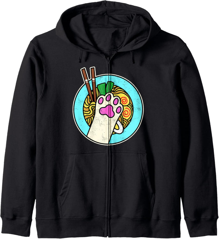 Kawaii Japanische Anime Ramen-Nudeln Katzengeschenk Kapuzenjacke