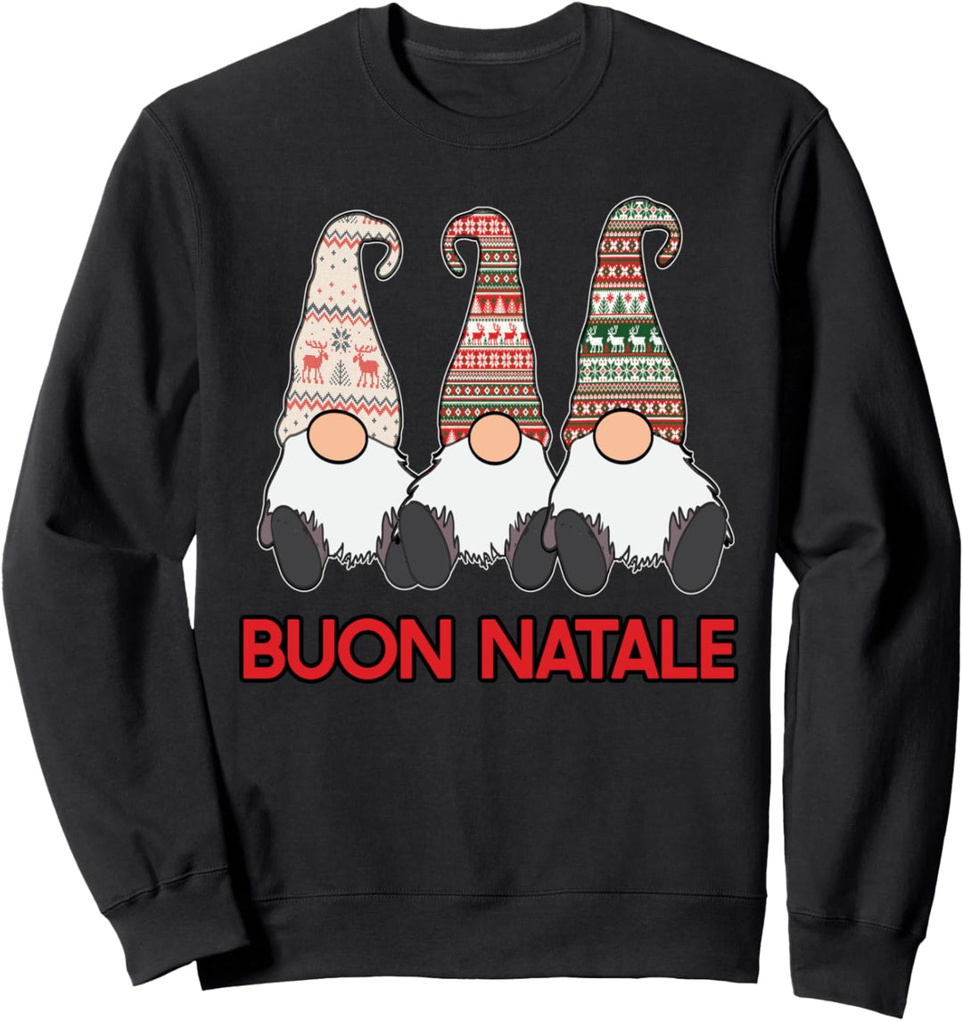 3 nordische Zwerge Buon Natale italienische süsse Sweatshirt