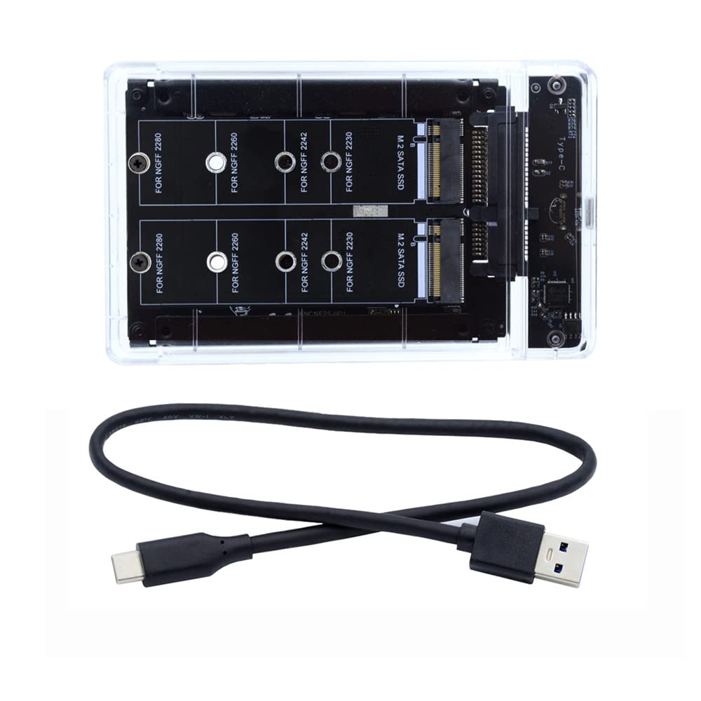 cablecc Dual NGFF B+M-Key M.2 SSD Karte JBOD Raid0 Span Bridge auf USB3.0 Typ-C USB-C 2.5inch SATA C