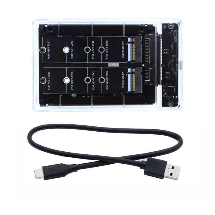 cablecc Dual NGFF B+M-Key M.2 SSD Karte JBOD Raid0 Span Bridge auf USB3.0 Typ-C USB-C 2.5inch SATA C
