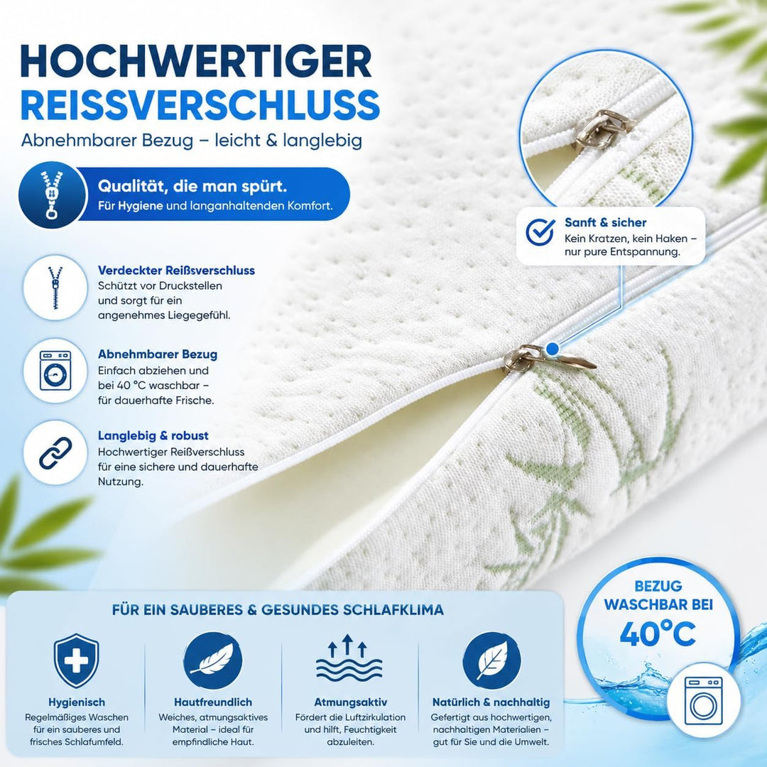 Orthopädisches Nackenstützkissen aus Memory Foam – Ergonomisches Kopfkissen für Seiten- &amp; Rückenschl