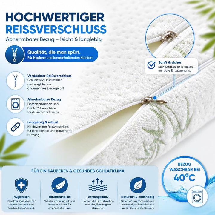 Orthopädisches Nackenstützkissen aus Memory Foam – Ergonomisches Kopfkissen für Seiten- &amp; Rückenschl