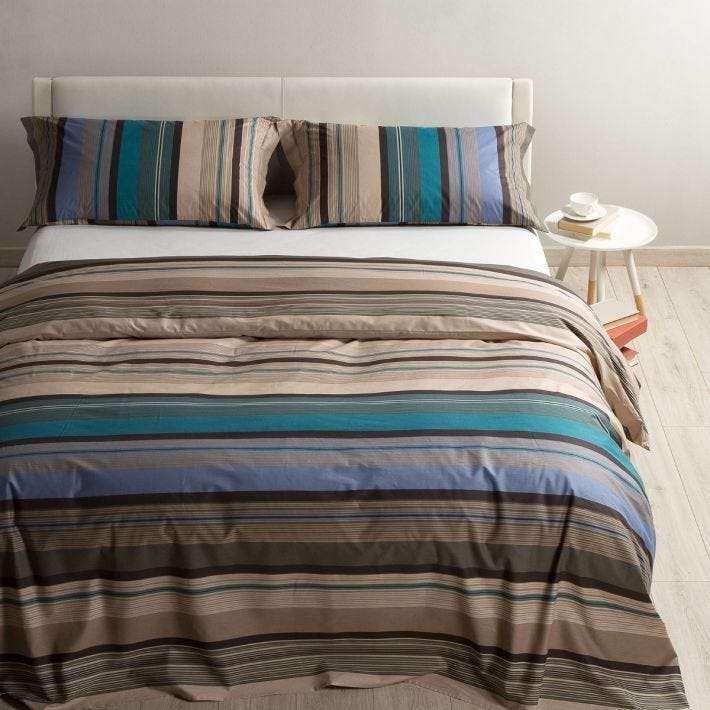 Caleffi Miller Bettwäsche-Set, Baumwolle, Taupe, Doppelbett, 40059 160 x 190 cm Taupe, 160 x 190 cm