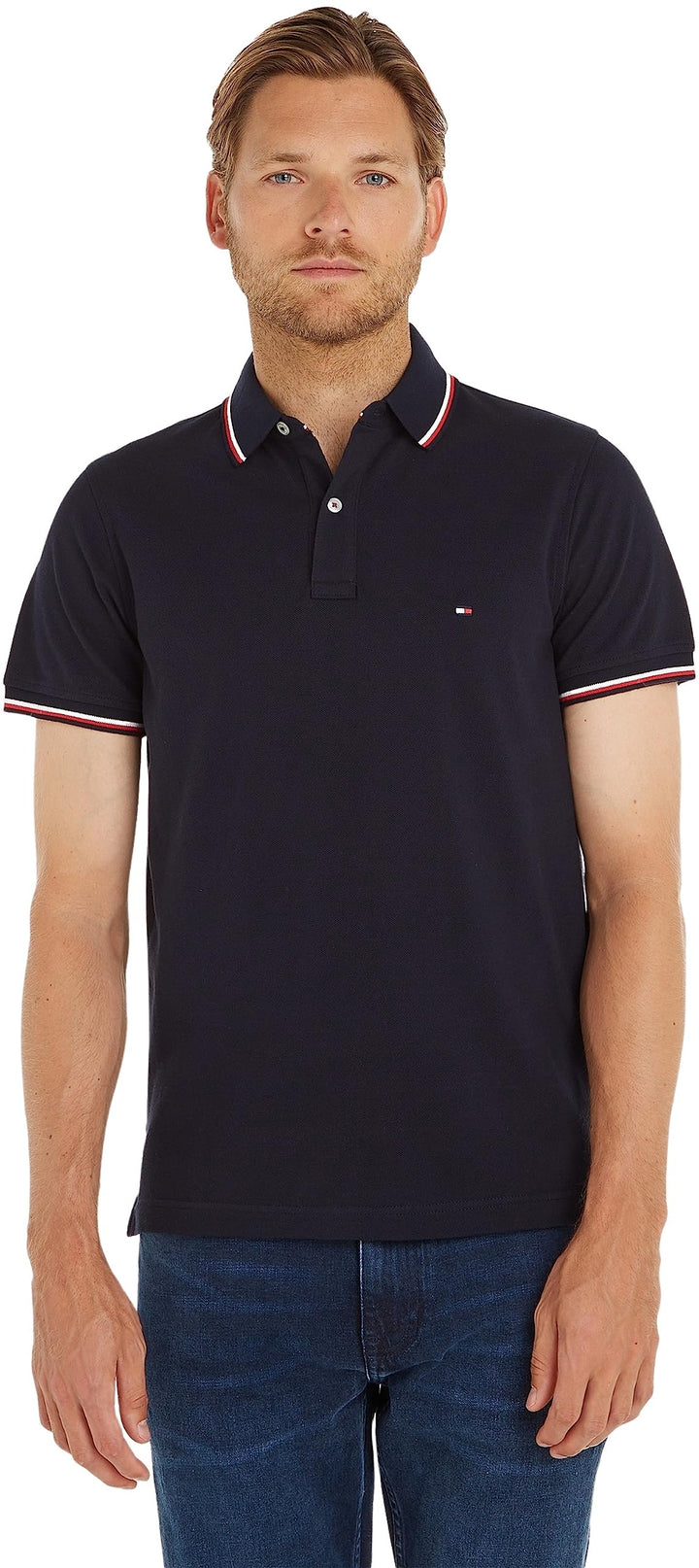 Tommy Hilfiger Herren Kurzarm Poloshirts XS Blau (Desert Sky), XS Blau (Desert Sky)
