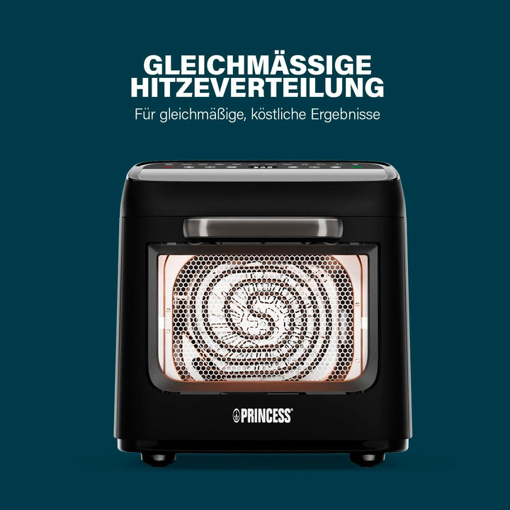 Princess Airfryer Oven Vision, 12,6 L Kapazität, 1800 W Leistung, Multifunktionales Heissluftofen-De