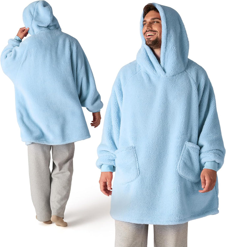BEDSURE Hoodie Decke mit Ärmeln Deckenpullover - Tragbare Decke zum Anziehen Erwachsene XXL, Übergro