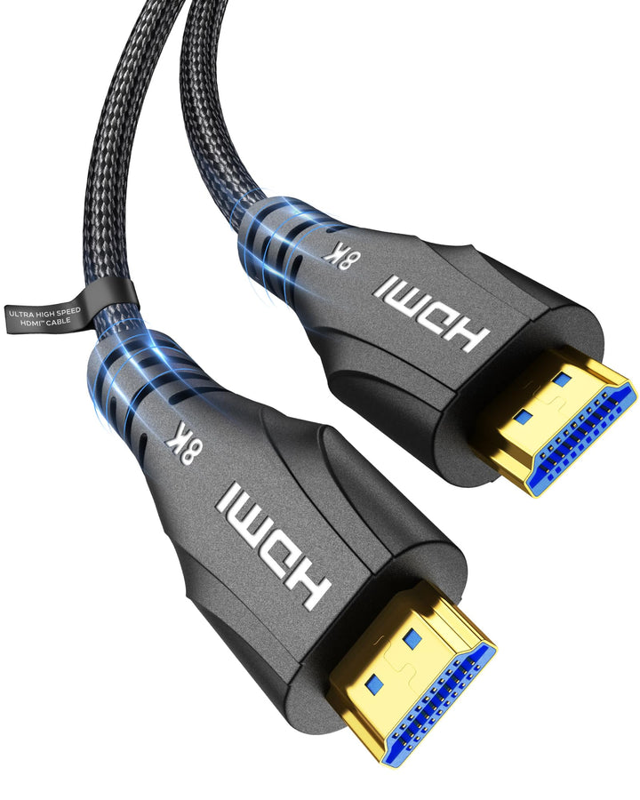 8K HDMI Kabel 4 Meter - High Speed HDMI Kabel 48Gbps, 8K 60Hz, 4K 120Hz, Geflochten, eARC, ARC, HDCP