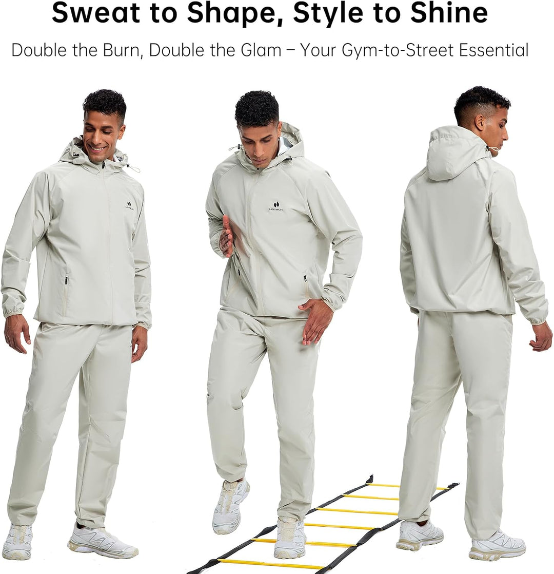 HOTSUIT Schwitzanzug herren Herren-Sauna-Trainingsanzug,Sauna-Reissverschluss, Fitness schwitzjacke