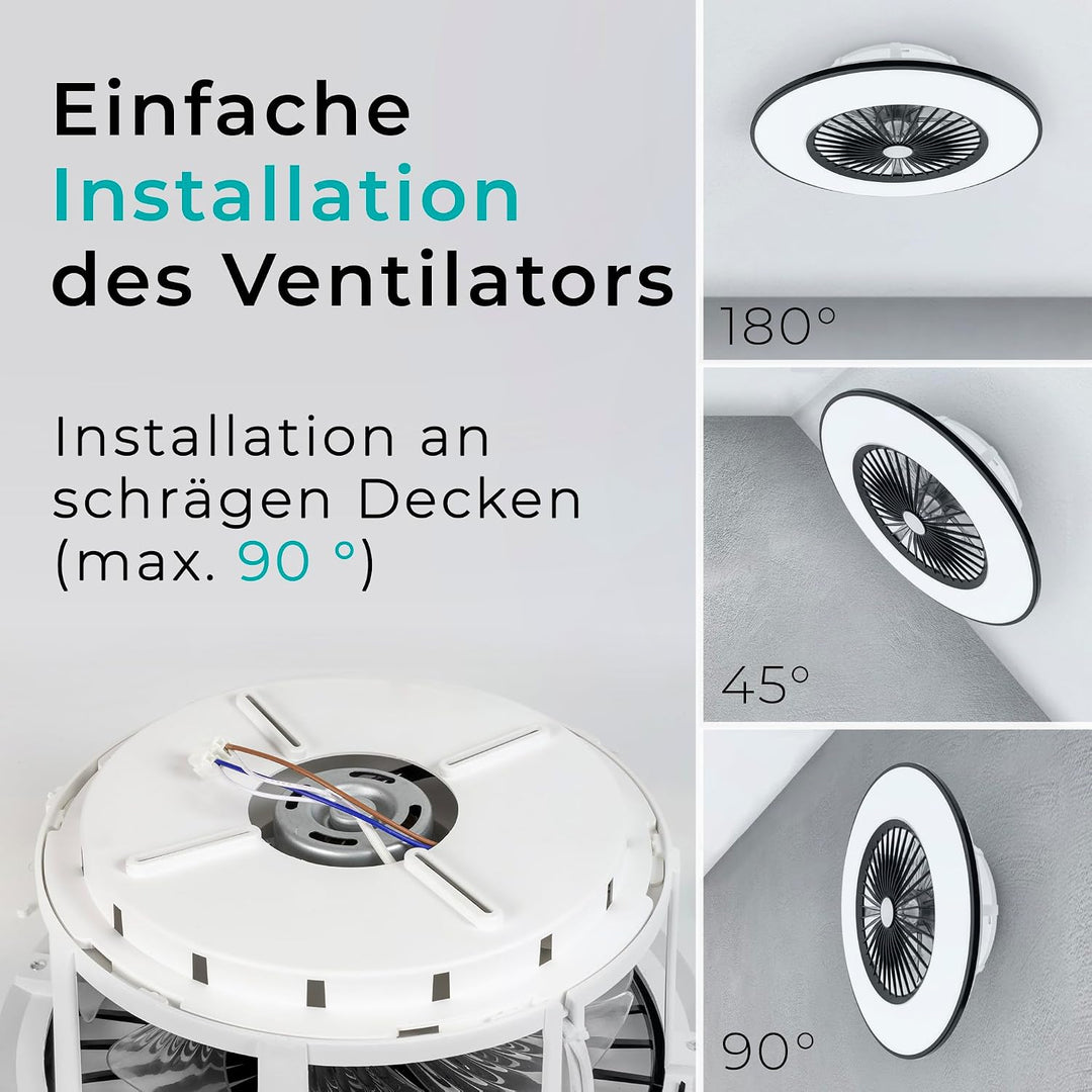 Noaton® Vega 11056BR Deckenventilator mit Beleuchtung, LED Dimmbar max 44 W, 3 Farbtemperaturen, Fer