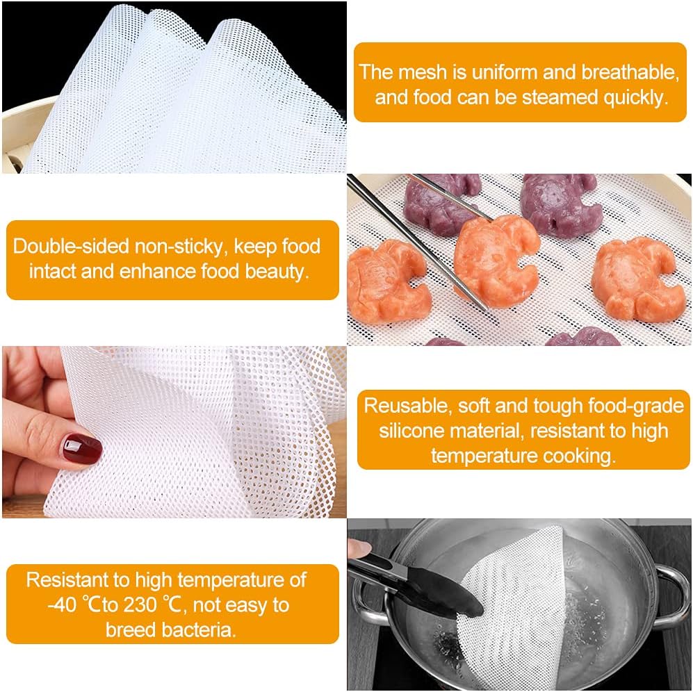 12 Stück Silikon Dämpfer Matte Antihaft Runde Steamer Pad Wiederverwendbare Dumplings Matte Dampfgar