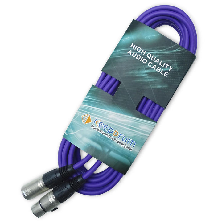 keepdrum mc001xx-6m-pu Mikrofonkabel 3-polig XLR 6m Lila Lila 6m, Lila 6m