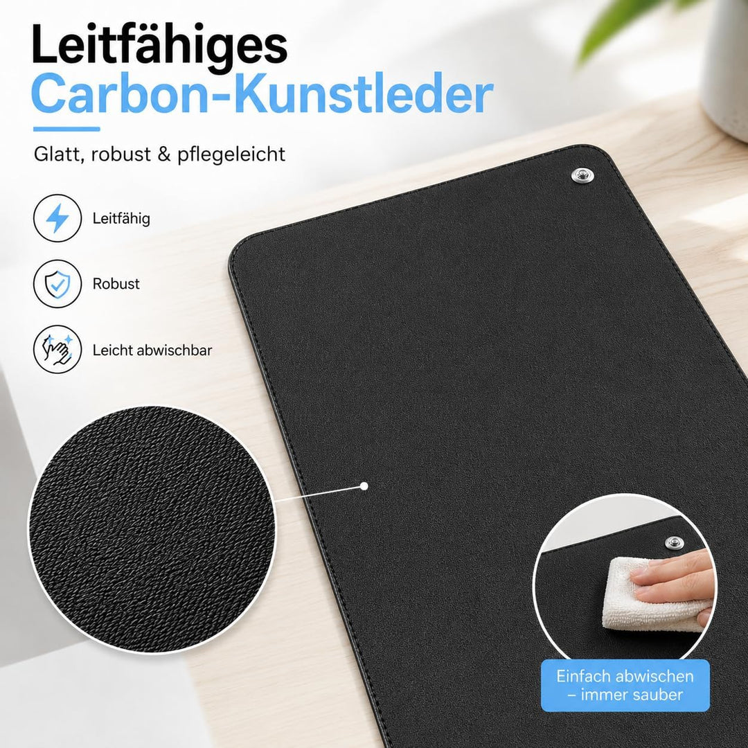 Erdungsmatte für Besseren Schlaf Leitfähige Erdungsmatte Mit 15ft Erdungskabel Universal Pad 25x65cm