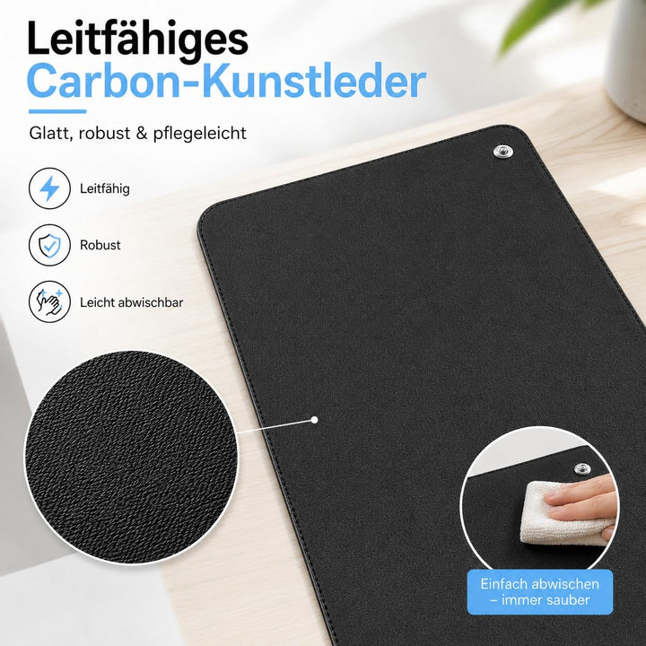 Erdungsmatte für Besseren Schlaf Leitfähige Erdungsmatte Mit 15ft Erdungskabel Universal Pad 25x65cm
