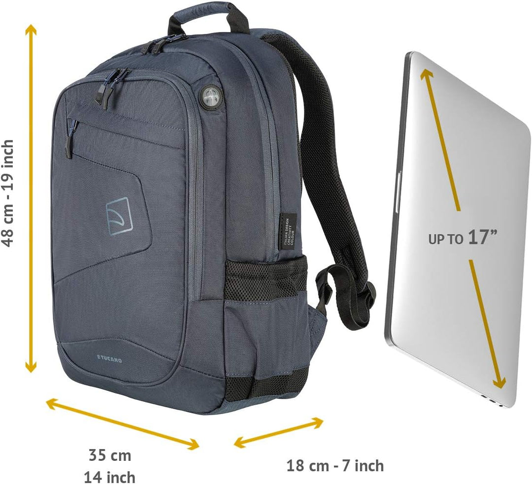 Tucano BLABK-B Lato Rucksack für 43,2 cm (17 Zoll) Notebook-PC, Blau, Blau