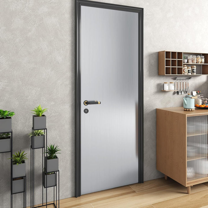 Livelynine 40CMX10M Klebefolie Silber Edelstahl Selbstklebende Folie Metallic Folie Selbstklebend Mö