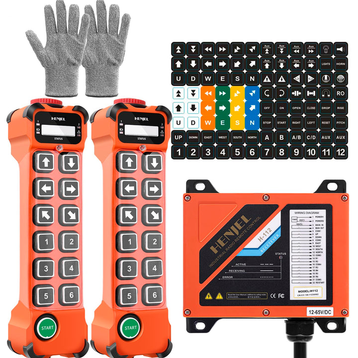H112 Industrielle Funkfernbedienung Kräne 12-65V 2T1R | 12-Tasten-Multifunktionsfernbedienung für Tu