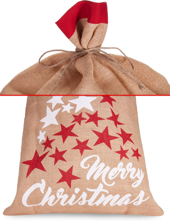 BRUBAKER 3er Set Weihnachtssack - 80 cm Geschenksack mit weihnachtlichen Motiven - Nikolausbeutel zu