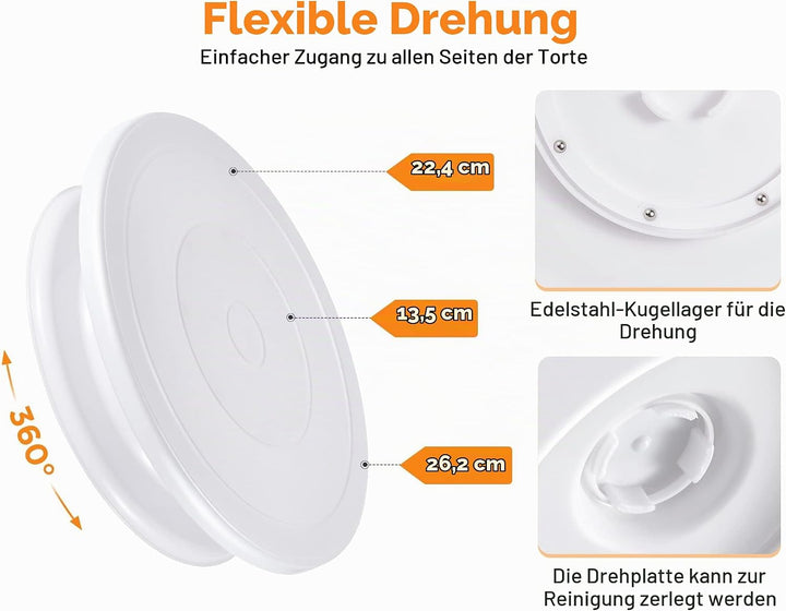 Comforty 71 Stücke Torten Zubehör, Torten Set, Cake Stand, Drehteller für Anfänger und Profis, 3