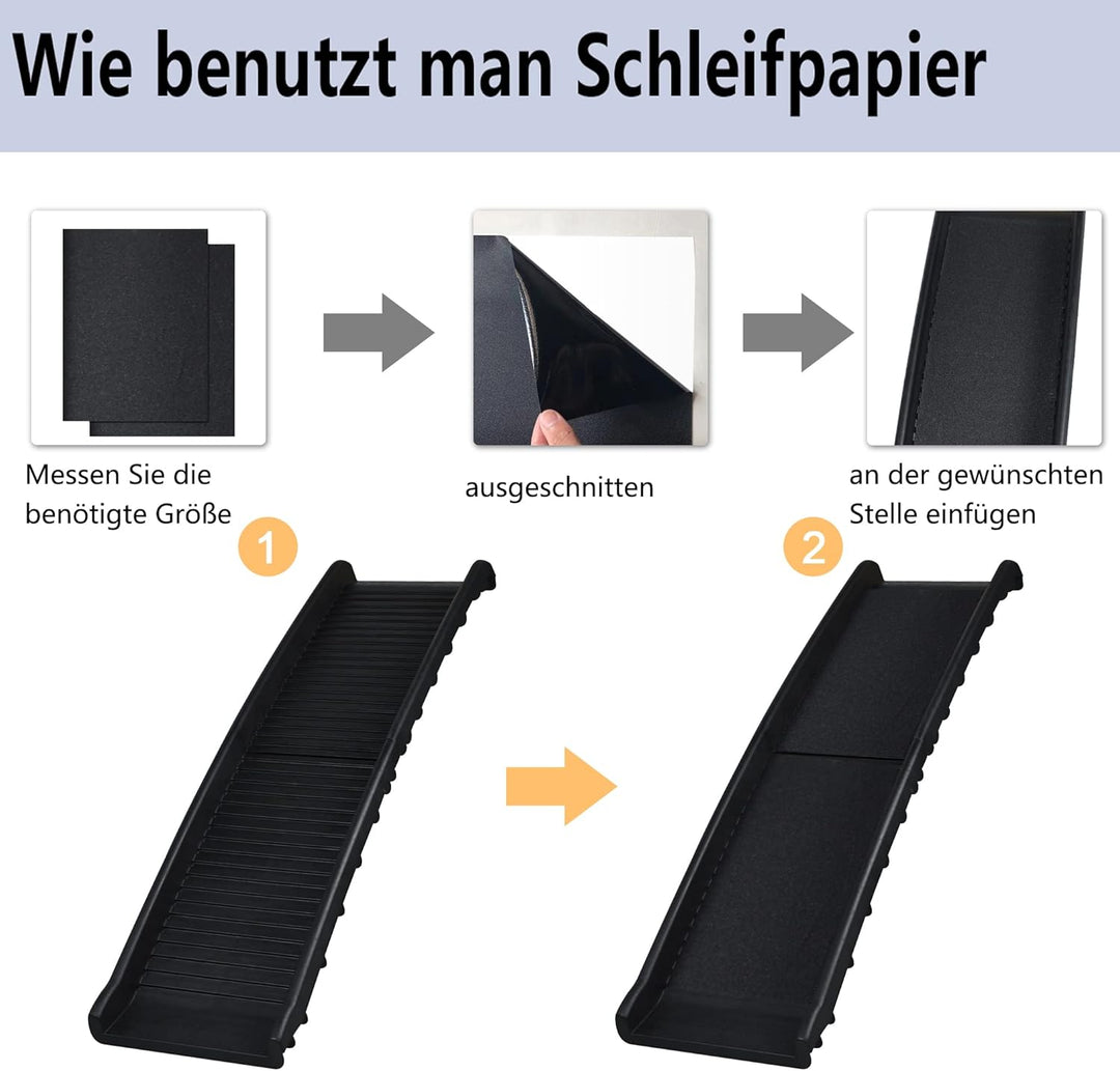 YUENFONG Hunderampe Hundetreppe Hundeautorampe aus Kunststoff, Klappbare Rampe mit Rutschfester Ober