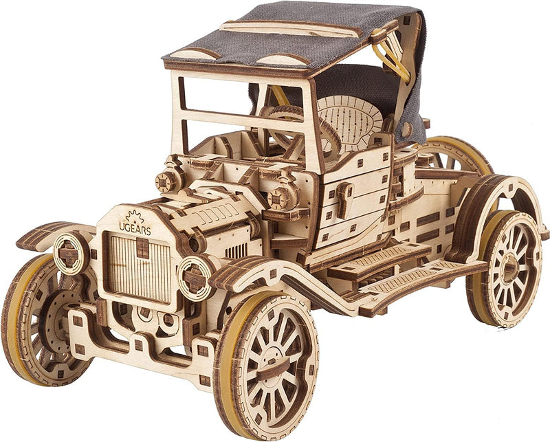 UGEARS 3D Puzzle Holzbausatz Auto - Retro Spielzeugauto Modellbausatz Erwachsene und Kinder - 3D Hol