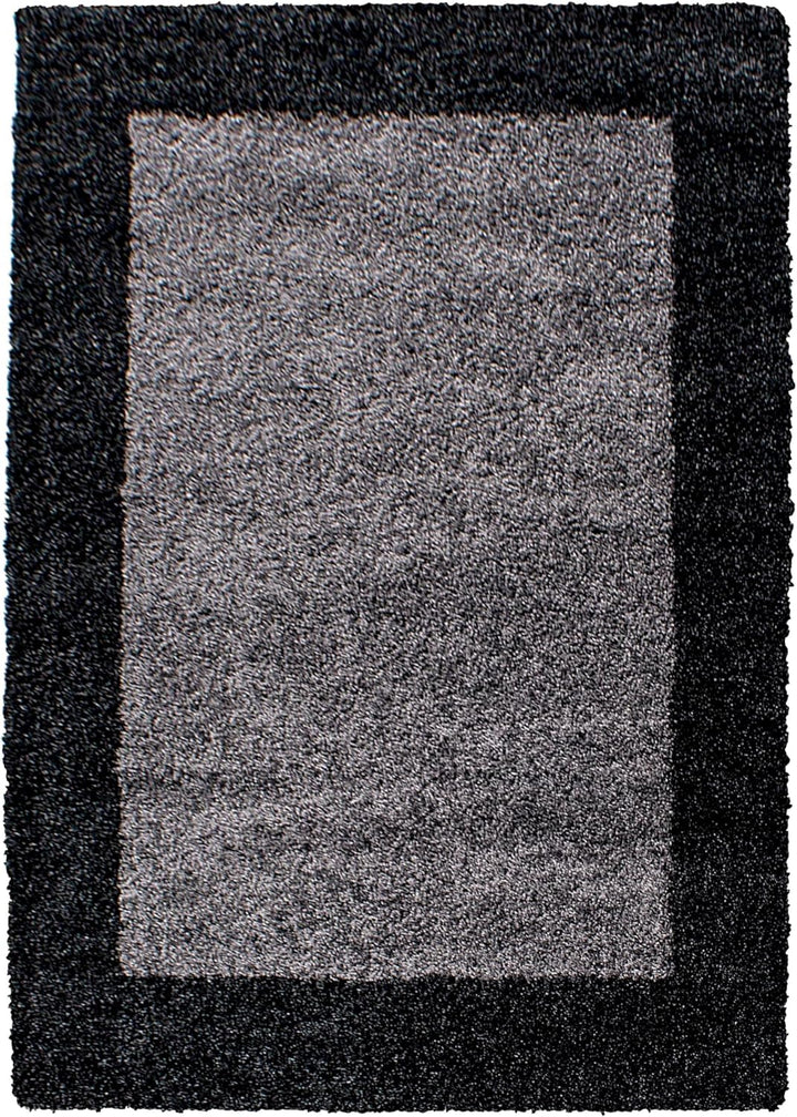 HomebyHome Shaggy Teppich Läufer Flur 60 x 110 cm - Shaggy Teppich Hochflor Anthrazit Extra Weich un