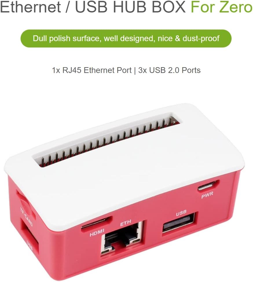 IBest Ethernet/USB HUB HAT B with Box for Raspberry Pi Zero/Zero W/2 W/Zero WH/2 WH,Ethernet USB HUB