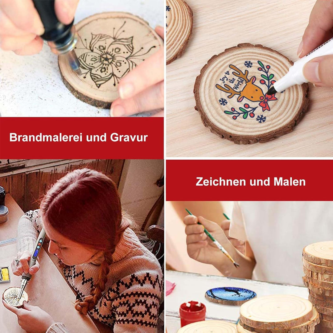 BIOGRAT Holzscheiben 5cm klein, 80 Stücke (5-6 cm Durchmesser 0,5 cm Dicke) Baumscheiben zum Basteln