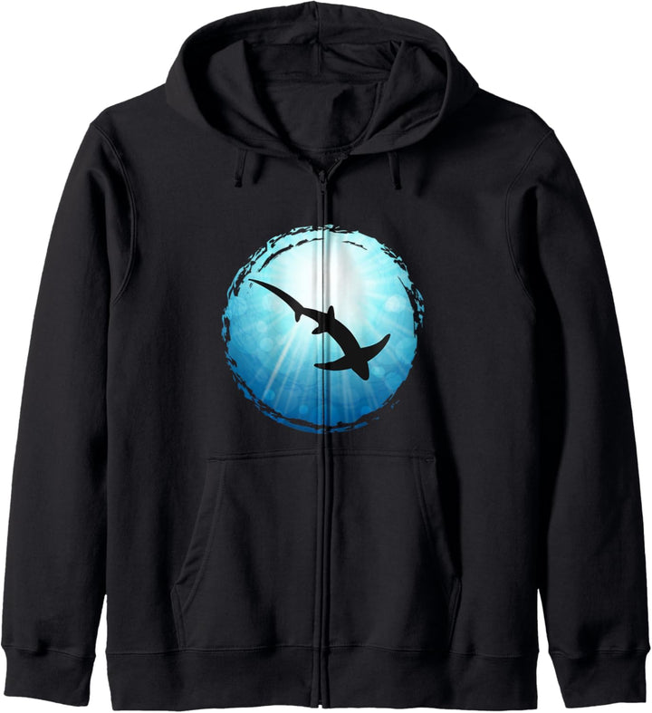 Fuchshai Thresher Tauchen Freitauchen Apnoe Hai Meer Design Kapuzenjacke