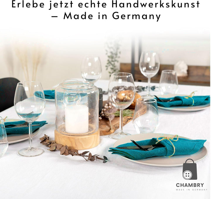 chambry 6 Premium Stoffservietten 100% Leinen Stonewashed - 40cm x 40cm - inkl. Faltanleitung als E-