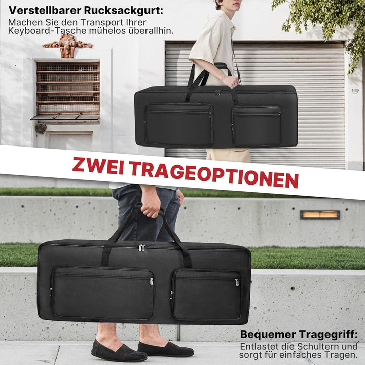 SUNDOY Keyboard Tasche – Gig Bag aus 600D Robustes Oxford-Gewebe, 10mm Schaumstoffpolsterung, Perfek