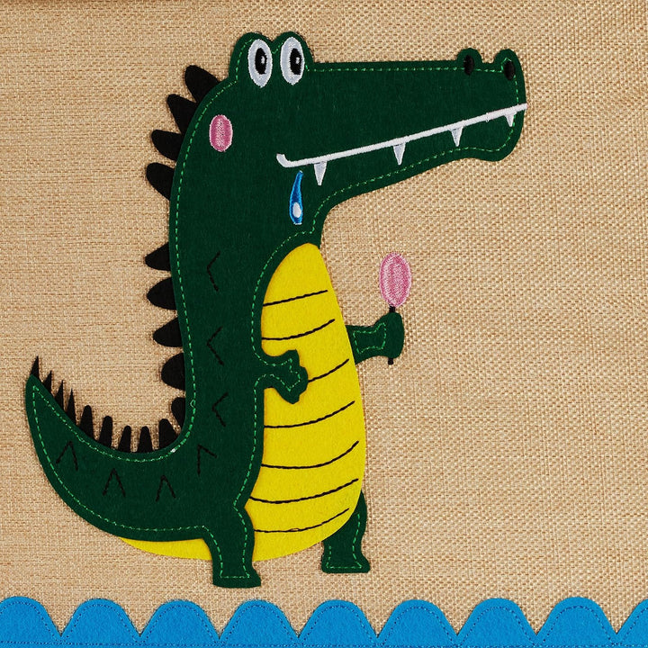 Relaxdays Aufbewahrungsbox, Krokodil, Stoffbox für Kinder, faltbar, HxBxT: 33 x 33 x 33 cm, Spielzeu