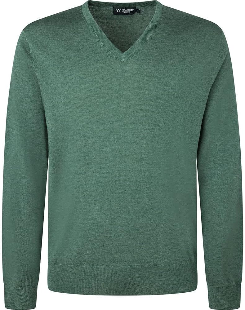 Hackett London Herren GMD Merino Silk V NCK Pullover XS Grn Topiary, XS Grn Topiary