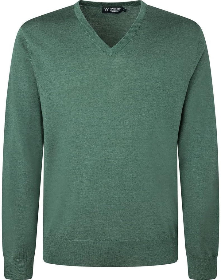 Hackett London Herren GMD Merino Silk V NCK Pullover XS Grn Topiary, XS Grn Topiary