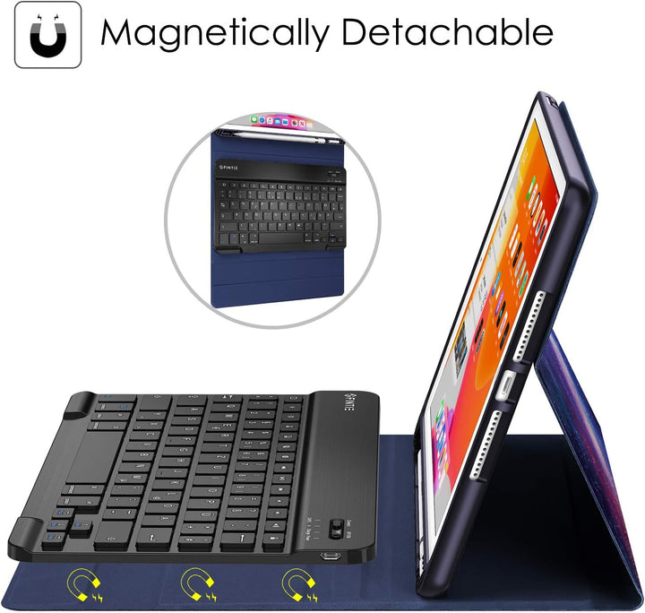 Fintie Tastatur Hülle für iPad 10.2 Zoll (9/8/ 7 Generation - 2021/2020/2019), Schutzhülle mit TPU R